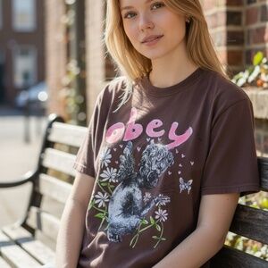 Obey UNISEX soft, romantic, vintage-inspired, coquette-core Fairy Garden TEE